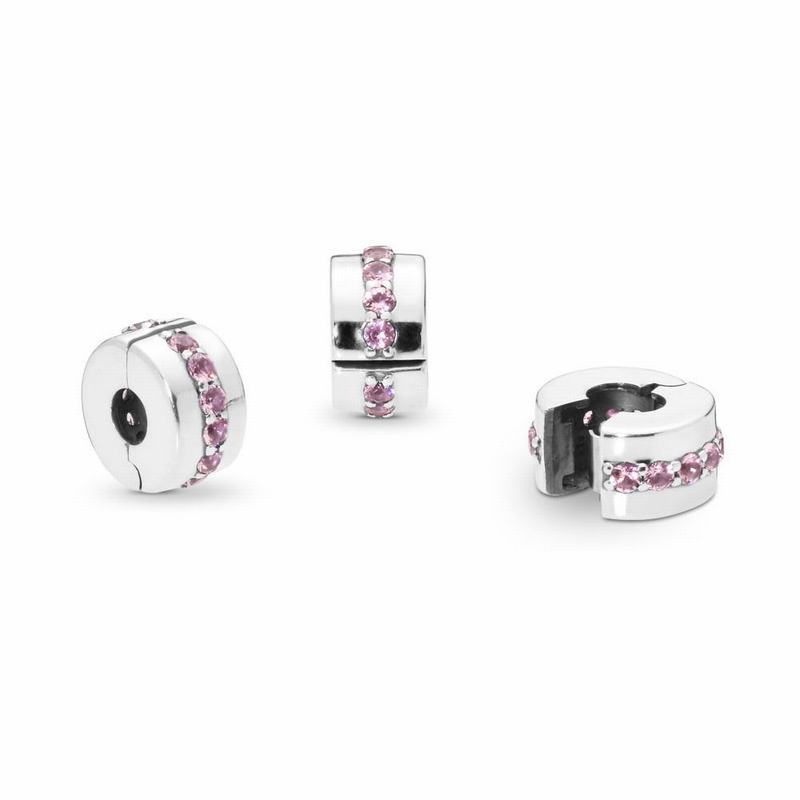 Pandora Shining Path Clip Charm - Sterling Silver/Pink/Cubic Zirconia - Canada | GM7843HA